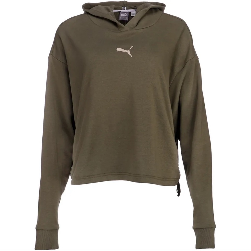 Puma women sweatshirt size large, military green color.